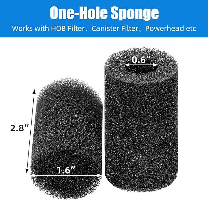 AQUANEAT 6-Pack Pre-Filter Sponge for Aquarium Shrimp Fry Fish Tank Filter 0.6” Intake, Replacement Foam Cover-PawvioPets
