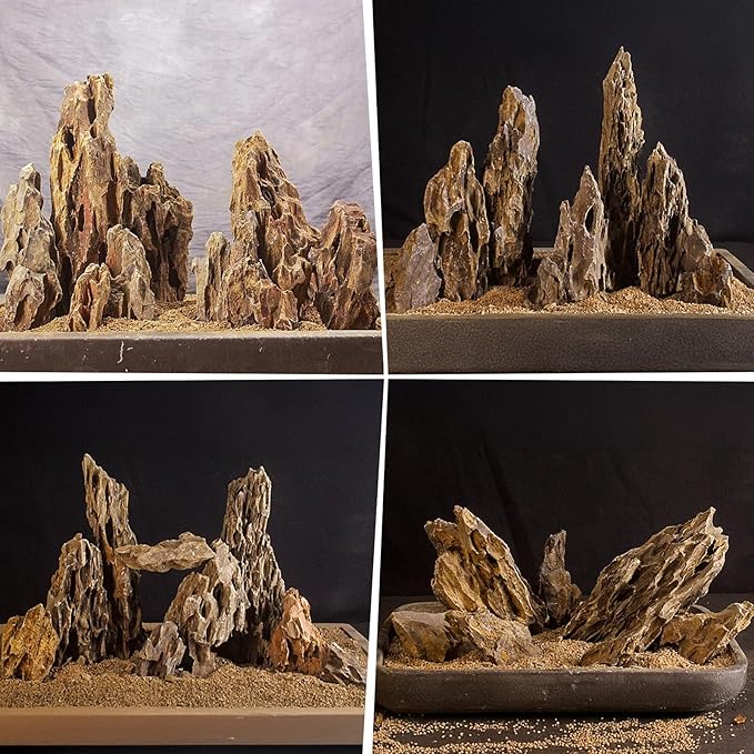 Dragon Stone Rock for Aquascaping,Aquarium Decor, Fish Tank Decorations,3-10 Inches Natural Ohko Stone for Fish Tank Landscaping (6.6 Pounds)-PawvioPets