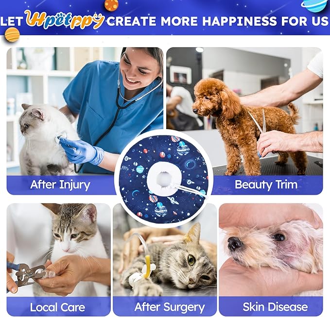 Cat Cone Collar Soft, Waterproof Cat Recovery Collar for Wound Healing Cute Donut Adjustable Kittens Cones to Stop Licking Comfortable Neck Elizabethan Collars for Cats Kittens After Surgery-PawvioPets
