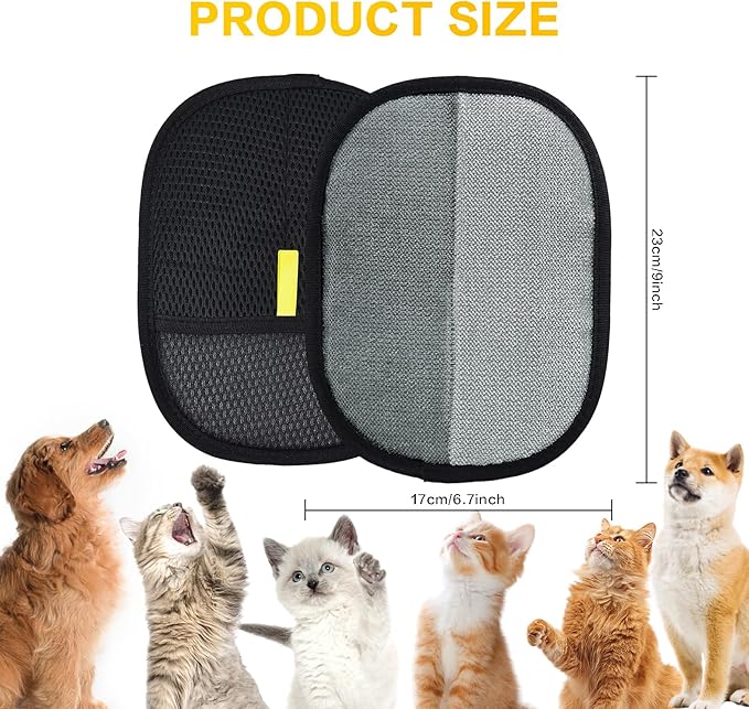 5pc Pet Hair Removal Gloves, Reusable Cats & Dogs Pet Hair Removal Tool,Efficient Pet Hair Removal Electrostatic Gloves is Suitable for Clothes, Sofas, Beds and Carpets-PawvioPets