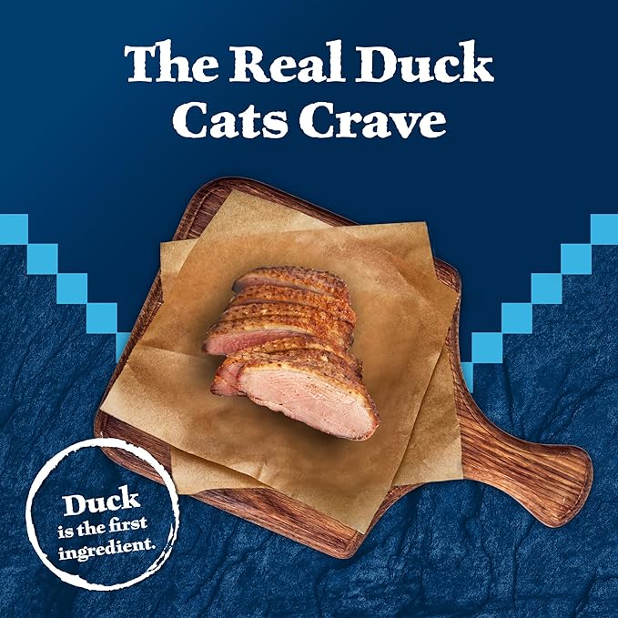 Blue Buffalo Wilderness Natural High-Protein Grain-Free Wet Food for Adult Cats, Duck Paté, 3-oz. Cans, 24 Count-PawvioPets