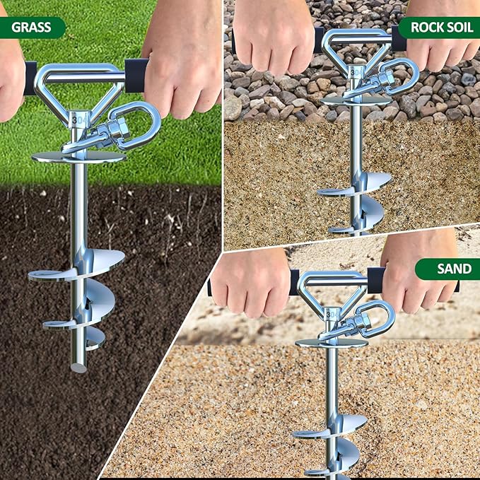 Dog Tie Out Stake (2-Pack),360°Swivel Run Stake,for Yard,Use Any Dog Tie Out Cable or Yard Leash-PawvioPets