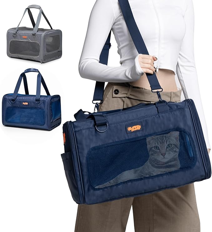 Dog Sling Carrier for Small Dogs – Pet Shoulder Bag with Safety Strap, Breathable Dog Pouch Carrier for Puppies and Cats – Soft Hands-Free Dog Carrier for Travel, Hiking, Shopping-PawvioPets