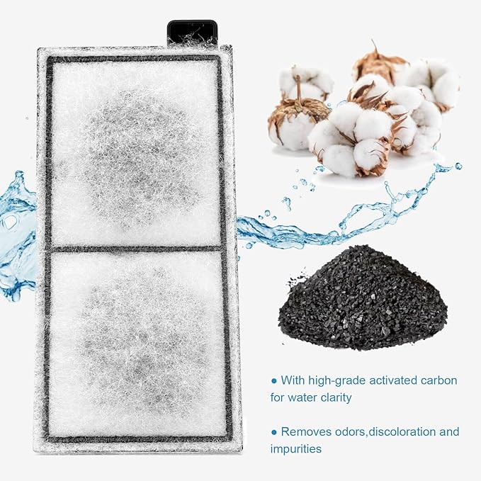 AQQA 8 Pack Aquarium Replacement Filter Cartridge Fish Tank Filter Cartridge for Aquarium Internal Filter (Large)-PawvioPets