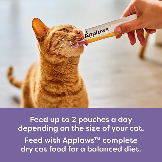 Applaws Lickable Cat Treats, Natural Grain-Free Purée, Limited Ingredient Variety Pack with Chicken, Tuna & Salmon Squeeze Up Treats (50 x 0.5oz Sachet Tub)-PawvioPets