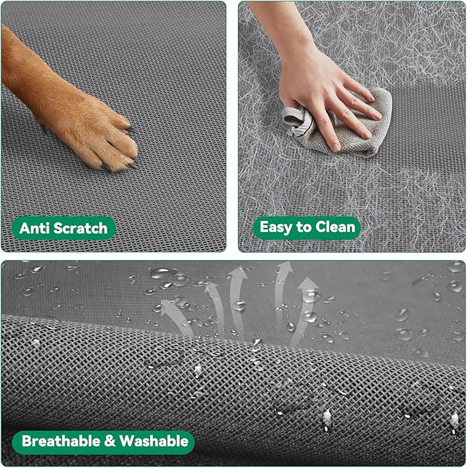 Elevated Dog Bed Raised Outdoor Dog Cot for Medium Dogs, Installation Requires No Tools, Frame with Washable Cooling Breathable Mesh Anti-Slip Feet, Indoor Pet Bed, Grey, 35.4 Inches-PawvioPets