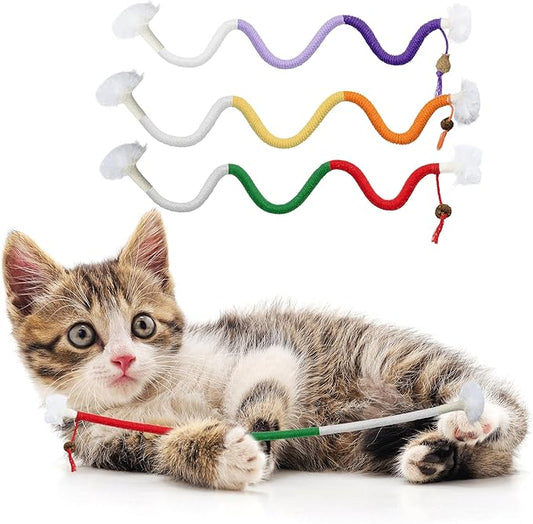 3pcs Safe Cat Rope Toy,Teeth Clean Toy for Cat, Cat Chew Toys for Indoor Cat,Kitten Interactive Toys-PawvioPets