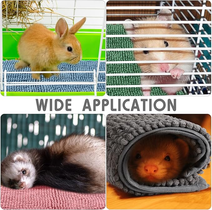 Amylove 4 Pcs Guinea Pig Cage Liner Guinea Pig Bedding Washable Fleece Pee Pads Reusable Small Animals Training Mat Small Animal Sleeping Bed for Bunny Hamster(Mixed Colors,12 x 12 Inch)-PawvioPets