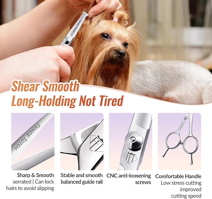 Dog Grooming Scissors: 4.75" Pet Straight Shears Made Of Advanced Stainless Steel Alloy for Trimming Dogs Cats and Other Pets Face and Paws-PawvioPets