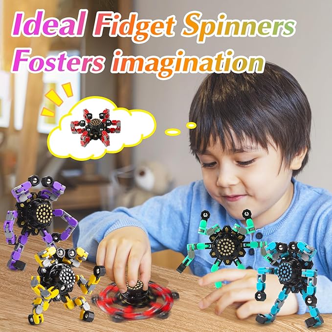 for Mom Transformable Fidget Spinners for Kids and Adults Stress Relief Sensory Toys for Boys and Girls Fingertip Gyros Toy Birthday Party Favors for Kids Classroom Gifts-PawvioPets