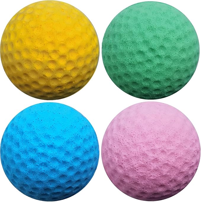 Cat Golf Balls for Indoor Kitten Toys - Interactive Sponge Foam Soccer Balls (Mixed)-PawvioPets