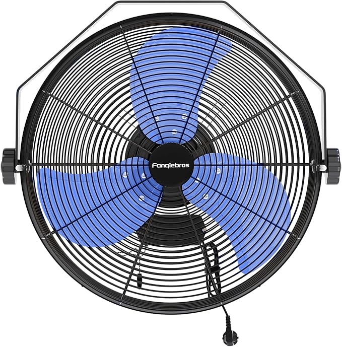 4580 CFM 18 inch High Velocity Wall Mounted Fan, 3-Speed Metal Fan with Sealed Motor, 360 Degree Tliting Heavy Duty Wall Fan for Patio, Barn, Garage, and Gazebo - UL listed-PawvioPets
