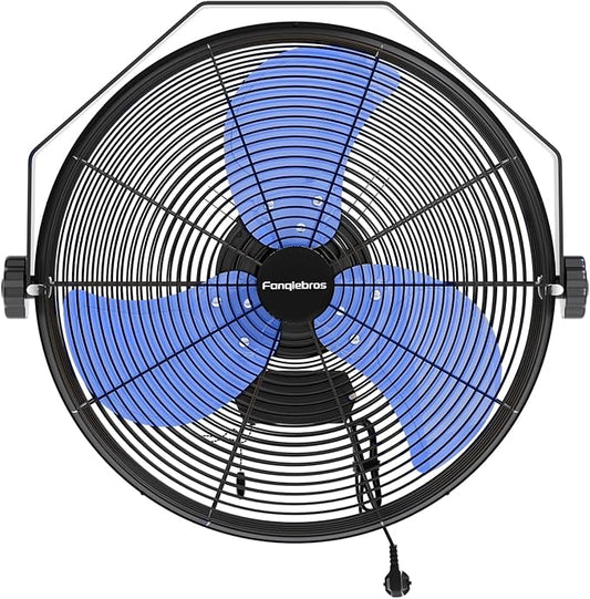 4580 CFM 18 inch High Velocity Wall Mounted Fan, 3-Speed Metal Fan with Sealed Motor, 360 Degree Tliting Heavy Duty Wall Fan for Patio, Barn, Garage, and Gazebo - UL listed-PawvioPets