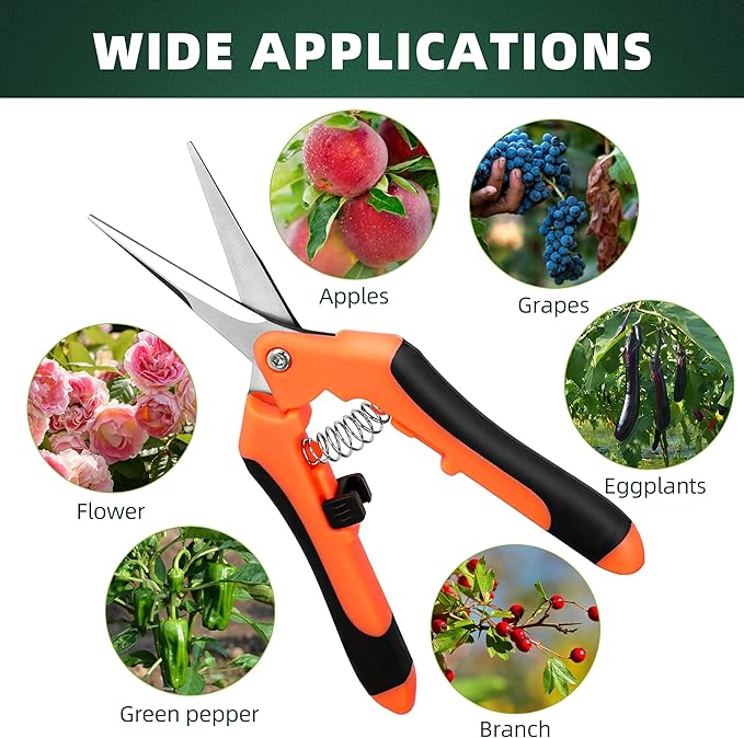 3-Pack Stainless Steel Pruning Shears, Pruning Snips and Clippers for Gardening-PawvioPets