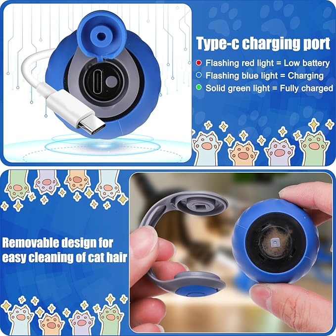 AIERSA 2Pcs Interactive Automatic Cat Toys for Bored Indoor Adult Cats,Self Play Speed Tail Toy with 3 Tails and 4 Springs-PawvioPets