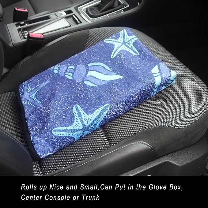 Car Seat Cover Protector Front Seats,for Gym Workout,Running,Swimming,Beach and Hiking,Waterproof Sweat Towel Bucket Seat Covers for Cars SUV Trucks (Conch Shells Starfish, 2Pcs)-PawvioPets