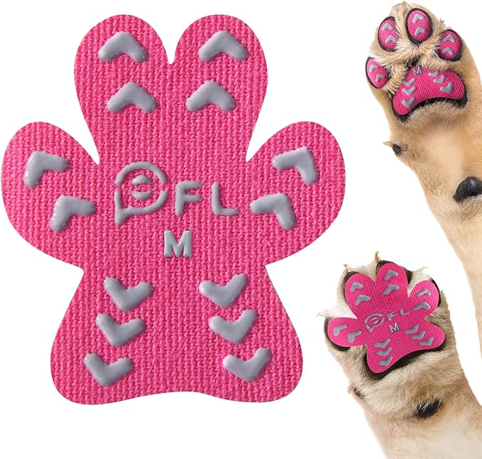 Anti-Slip Dog Paw Protector Pads for Senior Dogs, Dog Paw Pink Stickers with Strong Traction on Hardwood Floor, Dogs Essentials M (11-20lbs)-PawvioPets