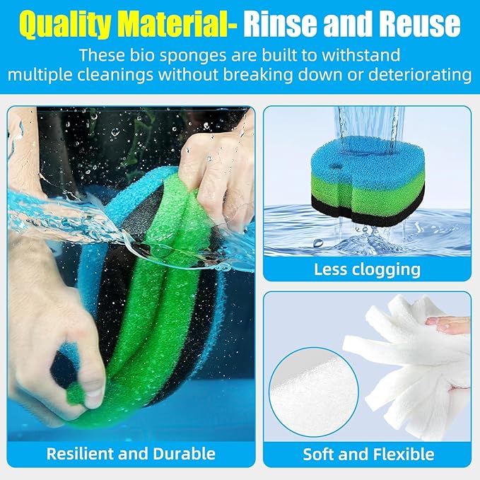 AQUANEAT Replacement Canister Filter Pads Compatible with SUNSUN HW-302 Aquarium Filter Media Sponge Floss-PawvioPets