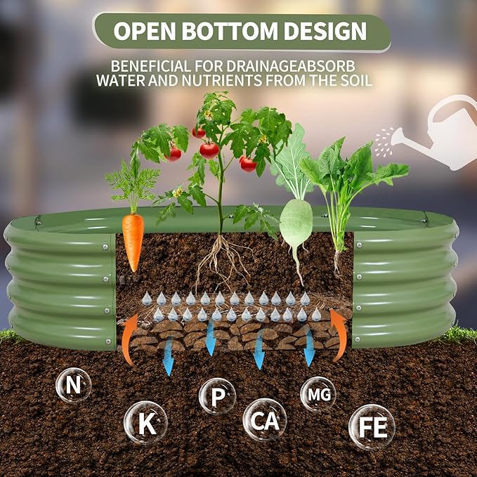 Galvanized Raised Garden Bed Outdoor- 2 Pcs Raised Beds for Gardening| Metal Planter Box, Steel Raised Garden Bed Kit with Gloves for Vegetables, Flower, Herbs (4x2x1FT, Green)-PawvioPets