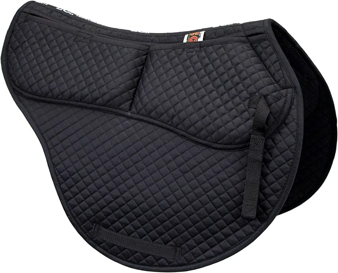 ECP Equine Comfort Products All-Purpose Contoured Correction Saddle Pad with Adjustable Memory Foam Inserts for Custom Support, Non-Slip, Shock Absorbing, 22” Spine, 19.5” Drop-PawvioPets