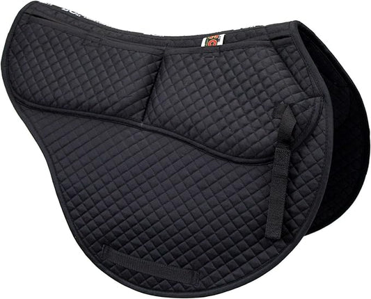 ECP Equine Comfort Products All-Purpose Contoured Correction Saddle Pad with Adjustable Memory Foam Inserts for Custom Support, Non-Slip, Shock Absorbing, 22” Spine, 19.5” Drop-PawvioPets