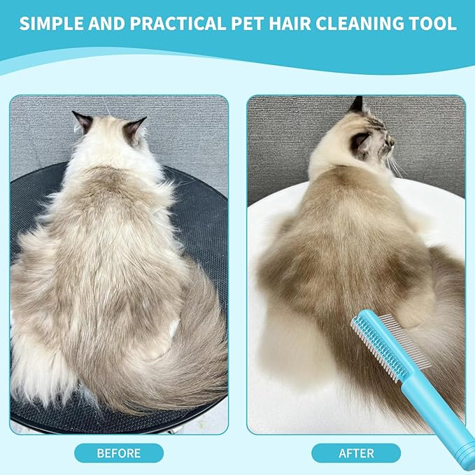 4 in-1 Pet Grooming Combo and Pet Hair Removal Soft Brush - Deshedding Dog Brush,Metal Comb for Cat and Dog,Dematting Comb,Matted Fur on Cats and Dogs-PawvioPets