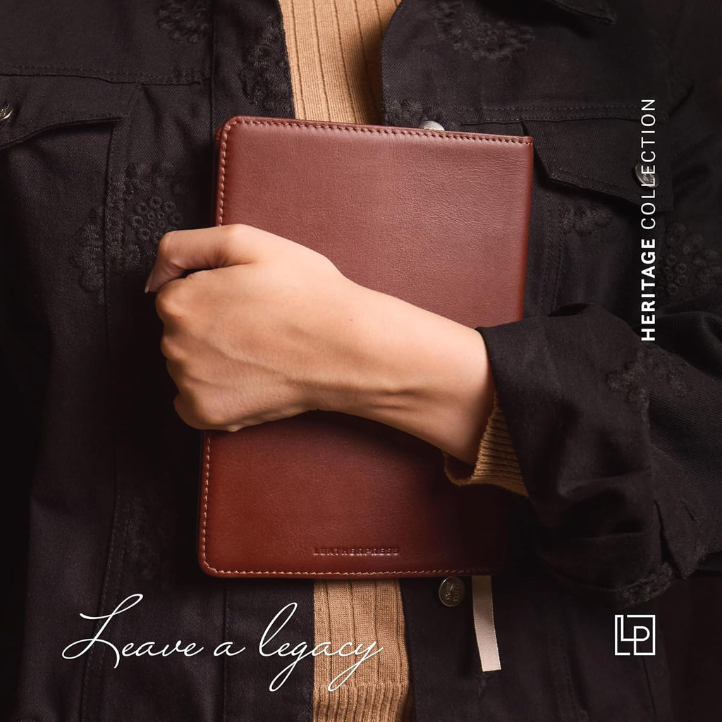 Luxury Leather Refillable Journal/Writing Notebook for Men & Women, Reusable Full-grain Leather Cover, 120gsm Thick Paper, Blank, Dotted, Lined Refills