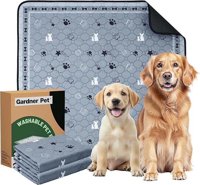 Gardner Pet Washable Dog Pee Pads, 36'' x 36'' Non Slip Dog Mats with Great Urine Absorption, Reusable Puppy Pee Pads for Potty Training, 2 Pack-PawvioPets