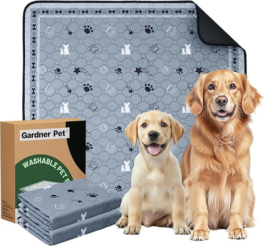 Gardner Pet Washable Dog Pee Pads, 36'' x 36'' Non Slip Dog Mats with Great Urine Absorption, Reusable Puppy Pee Pads for Potty Training, 2 Pack-PawvioPets
