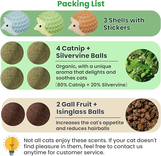 6 Pcs Catnip Ball Toys with Rubbing Shell, Lickable Roller Catnip Toys for Cats Chew, Edible and Refillable Kitten Toys, Teeth Cleaning Dental Indoor Cat Treats Toys, 3 Shells 6 Balls-PawvioPets