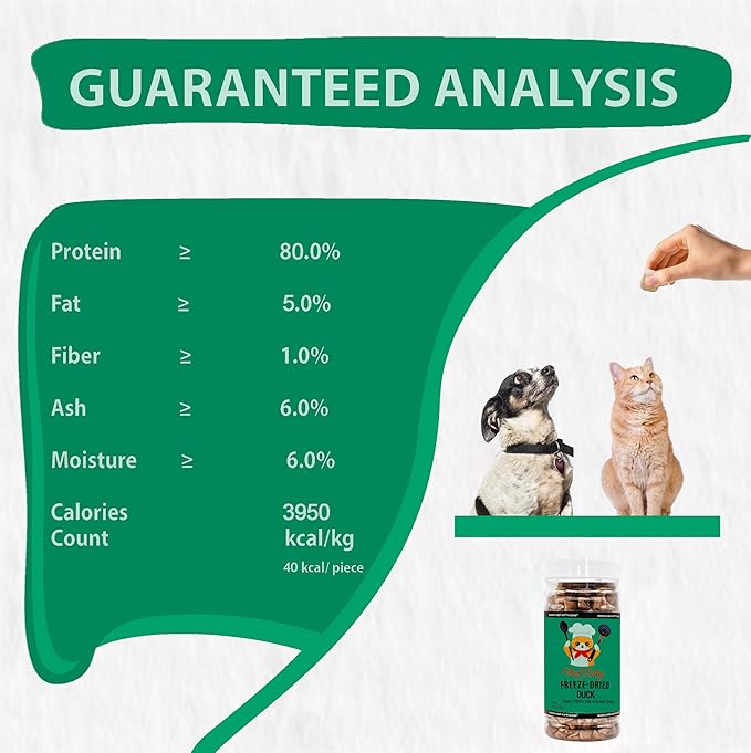 Freeze-Dried Duck Treats for Cats & Dogs – 100% Human Grade, Single Ingredient, High-Protein, Healthy Snack – No Additives or Preservatives – 3.0oz - Inspected & Tested in USA-PawvioPets