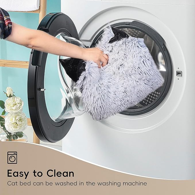 Extra Large Cat Tunnel Bed, 4 Ways Tunnels for Indoor Cats, Multi-cat Family Peekaboo Cave & Cat Bed, Plush Cat Donut with Washable Middle Mat, Exit Balls, Pet Play Toy for Kitten Puppy Rabbit-PawvioPets