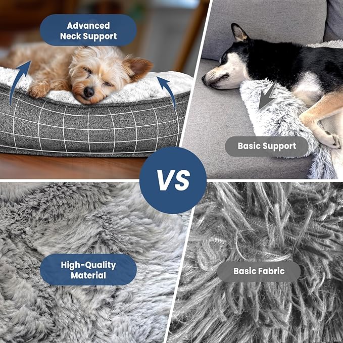 Calming Large Dog Bed for Couch – 41"x37" Washable Non-Slip Plush Sofa Protector for Dogs, Removable Cover, Soft Furniture Mat in Grey-PawvioPets