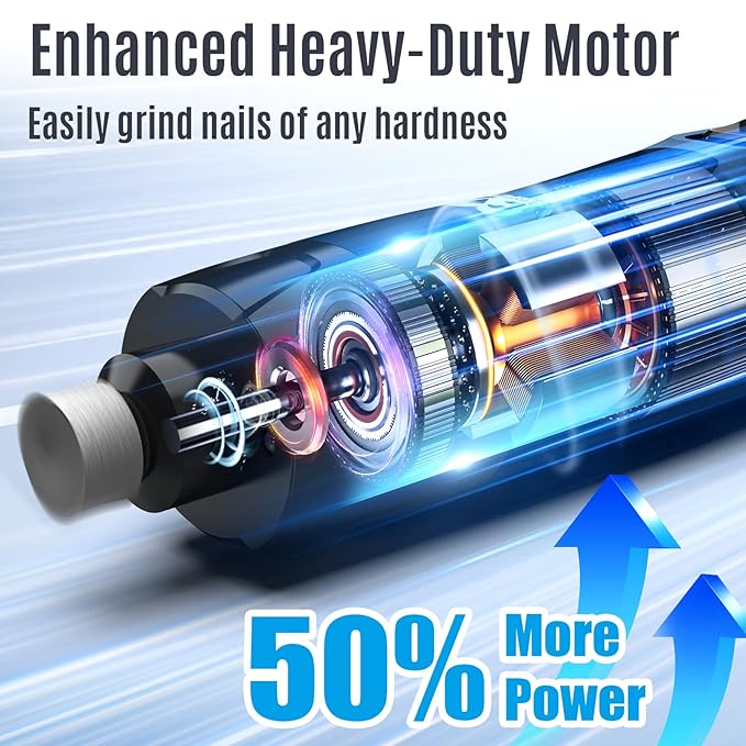 Casfuy New 6-Speed Dog Nail Grinder - 50% More Power Dog Nail Trimmers with 2 LED Lights Quiet 7h Running Time Electric Pet Nail Grinder File Toenail Grinder for Large Medium Small Dogs & Cats (DB)-PawvioPets