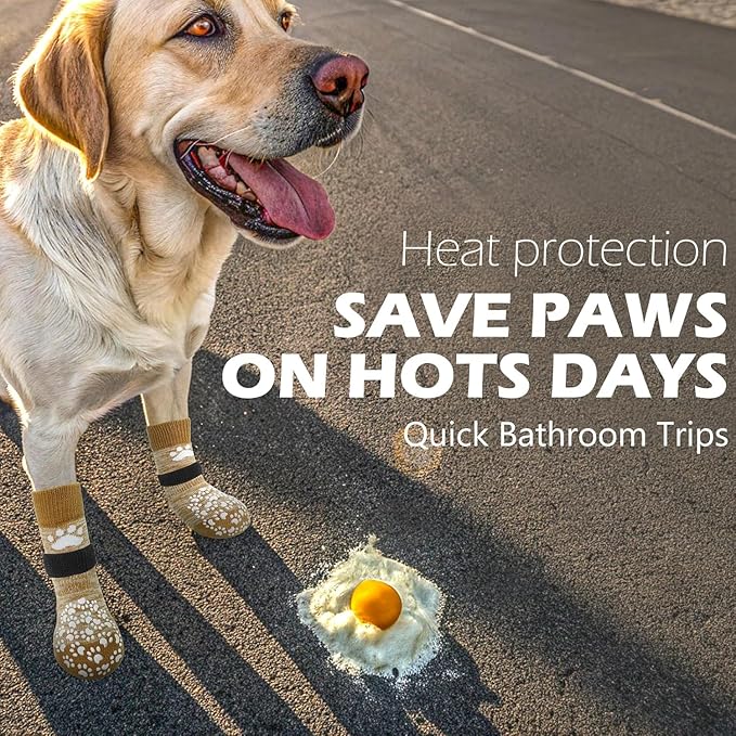 EXPAWLORER Anti Slip Dog Socks to Prevent Licking Paws, Dog Shoes for Hot Pavement, Dog Booties for Small Medium Large Senior Dogs, Traction Control Boots & Paw Protectors for Hardwood Floors-PawvioPets