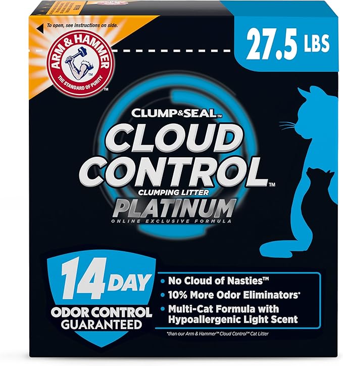 ARM & HAMMER Cloud Control Platinum Clumping Cat Litter Odor Control, 27.5 lbs.-PawvioPets