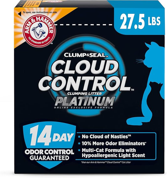 ARM & HAMMER Cloud Control Platinum Clumping Cat Litter Odor Control, 27.5 lbs.-PawvioPets