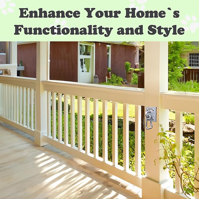 Canine Hitch- Secure Dog Leash Parking Wall Large Hook with Clip 6 Pack - Tie Out Stainless Steel & ABS Mounting Plate for Strength - Practical Lead Management for Home & Business-PawvioPets