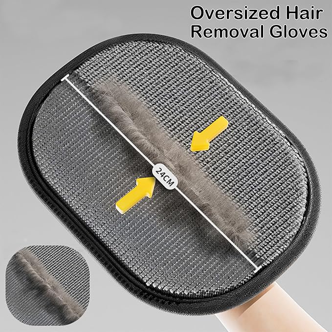 2 PCS Electrostatic Gloves Pet Hair Removal, 2025 New Upgrade Pet Hair Remover Glove Washable Reusable Dogs Cats Hair Gloves Animal Fur Removal Tool for Clothes Furniture Carpet Curtain Bed Sheets-PawvioPets