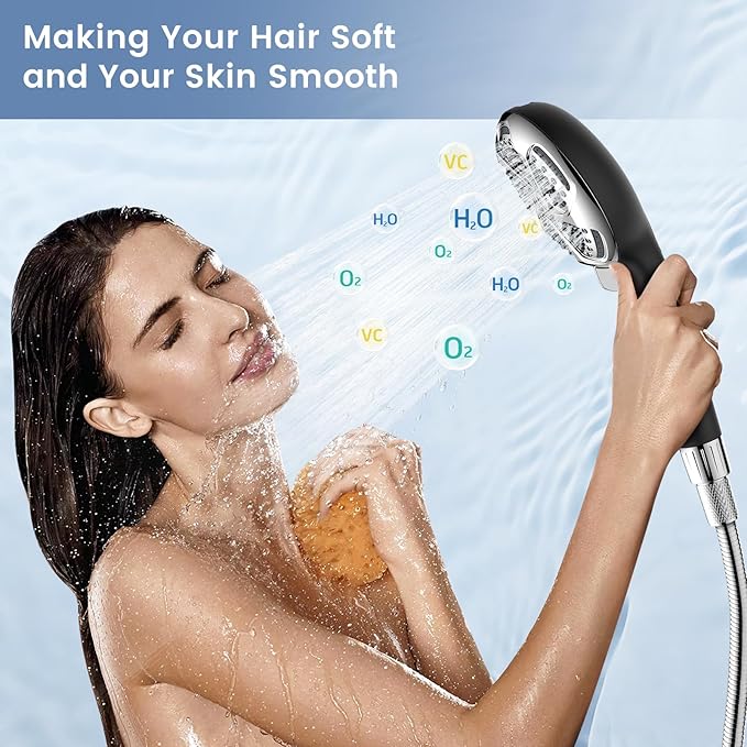 FEELSO Filtered Shower Head with Handheld, High Pressure 7-Spray Showerhead with Filters for Hard Water - Remove Chlorine, Reduce Dry Itchy Skin, Anti-clog Nozzles, Power Wash to Clean Tub, Tile & Pet-PawvioPets