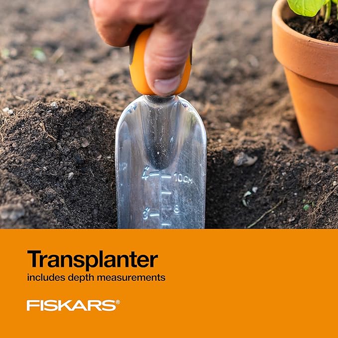 Fiskars 3-in-1 Garden Tool Set, Includes Trowel, Transplanter, and Cultivator for Outdoor Gardening, Ergonomic Yard Tool Kit-PawvioPets