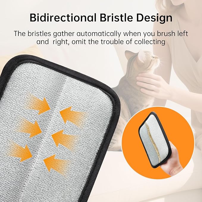 2 Pcs Static Pet Hair Removal Gloves, Reusable Electrostatic Pet Cat Dog Hair Remover Grooming Gloves Brush Tool for Couch, Furniture, Carpet, Car Seat-PawvioPets