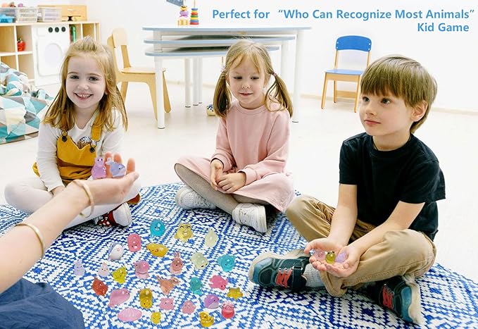 72 Types Luminous Mini Resin Animals, Plastic Tiny Resin Animals to Hide Prank,Mini Animals Figures for Fairy Garden, Dollhouse,Terrariums, Potted,Cake Topper, Miniature Landscape Ornament-PawvioPets