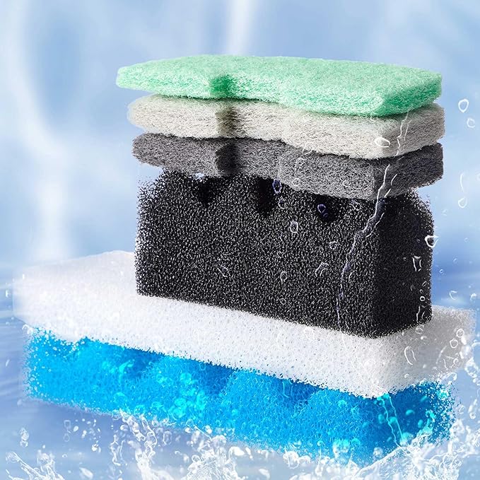 32 Pcs Aquarium Replacement Maintenance Kit Compatible with Fluval 206/207 Filter Media Including Biological Sponge, Ammonia/Phosphate/Nitrite Remover Pad, Aquarium Towel, Grease-PawvioPets