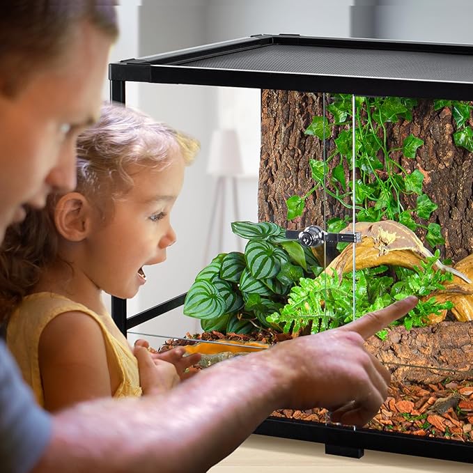 67 Gallon Reptile Tank, Glass Reptiles Terrarium 48" x 18" x 18", Sliding Door, Top Ventilation, Cable Pass, Humidify Hole, Large Reptile Cage Habitat for Bearded Dragon, Lizard, Snake, Gecko-PawvioPets