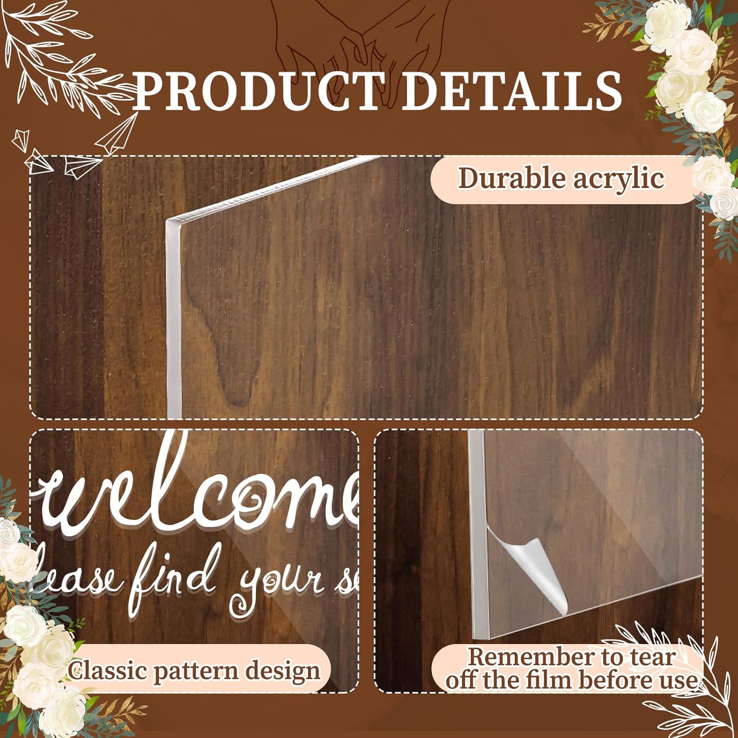 24x18 Inch Wedding Seating Chart Board Display with 15 Rose Wax Seal Stickers for Reception | Acrylic Welcome Please Find Your Seat Table Seating Chart Board Wedding Sign Display Decor