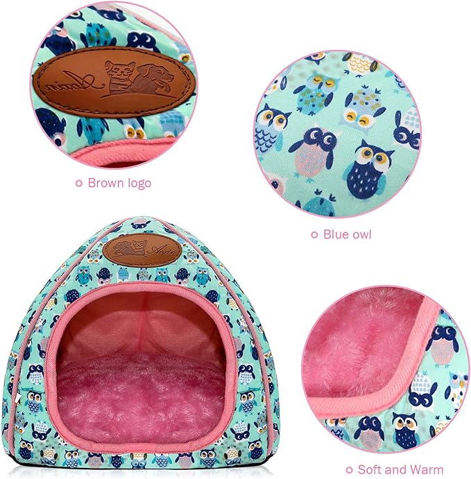 BWOGUE Guinea Pig House Bed Cozy Hamster Cave Large Hideout for Dwarf Rabbits Hedgehog Bearded Dragon Winter Nest Hamster Cage Accessories-PawvioPets