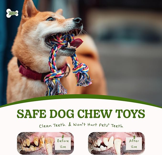 2 Pack Dog Rope Toy for Small Dogs, Puppy Teething Toys, Durable Cotton Puppy Chew Toys for Teething, Small Dog Toys for Aggressive Chewers, Interactive Tug of War Dog Toy for Puppies Boredom-PawvioPets