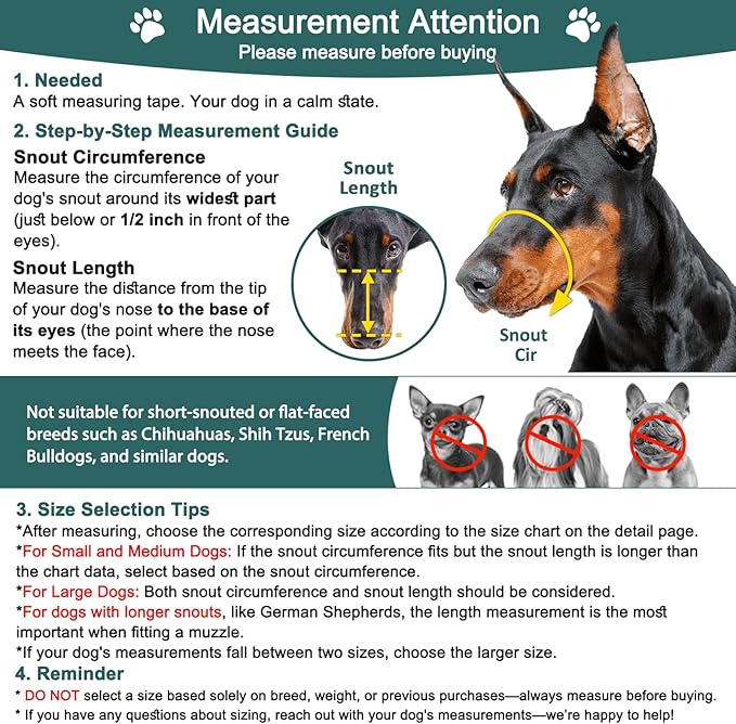 BARKLESS Dog Muzzle, Silicone Basket Muzzle for Small Medium Large Dogs, Soft Cage Mouth Cover Prevent Biting Chewing, Allow Drinking Panting, Suitable for German Shepherd-PawvioPets