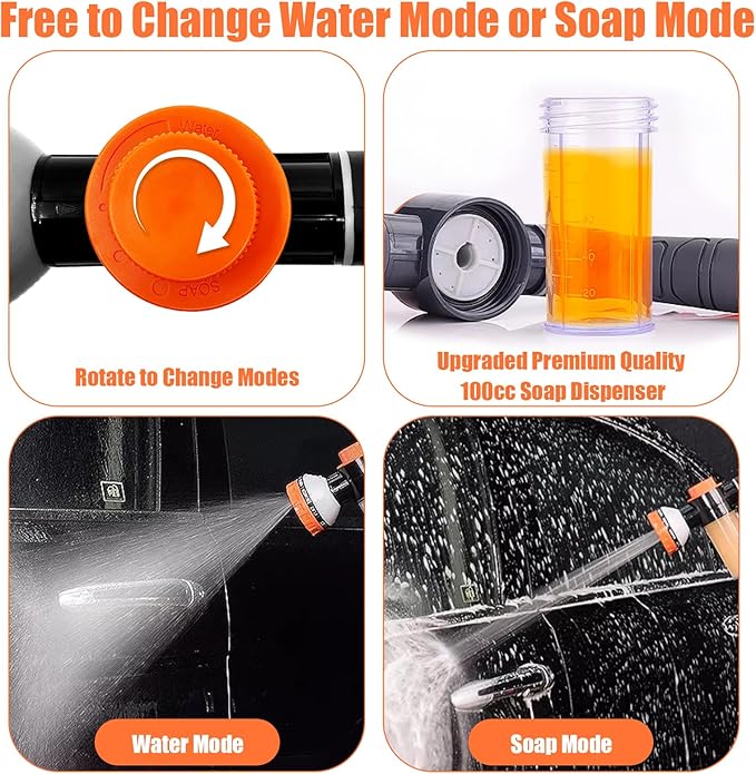 Dog Washing Hose Attachment for Pet Bathing with Black Shower Diverter, Pup Dog Wash Hose Nozzle Shampoo Sprayer for Indoor Outdoor Pet Shower, Dog Shower Attachment with Dog Brush-PawvioPets